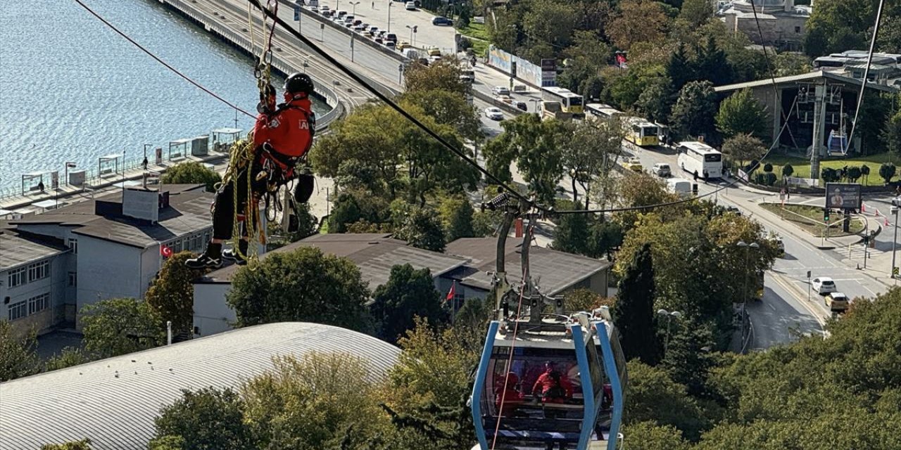 İstanbul'daki teleferik hatlarında kurtarma tatbikatı yapıldı