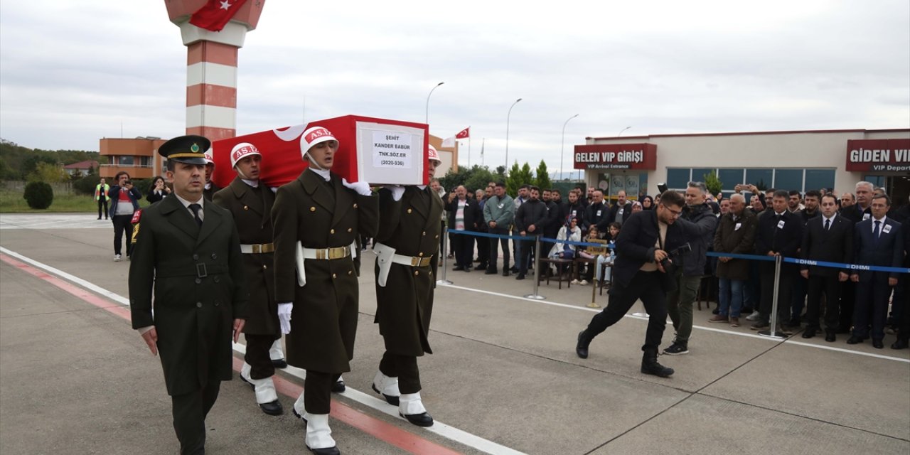 Şırnak'ta Pençe-Kaplan Operasyonu bölgesinde şehit olan askerin naaşı Samsun'a getirildi