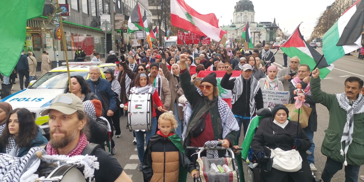 İsveç'te İsrail'in Gazze ve Lübnan'a yönelik saldırıları protesto edildi