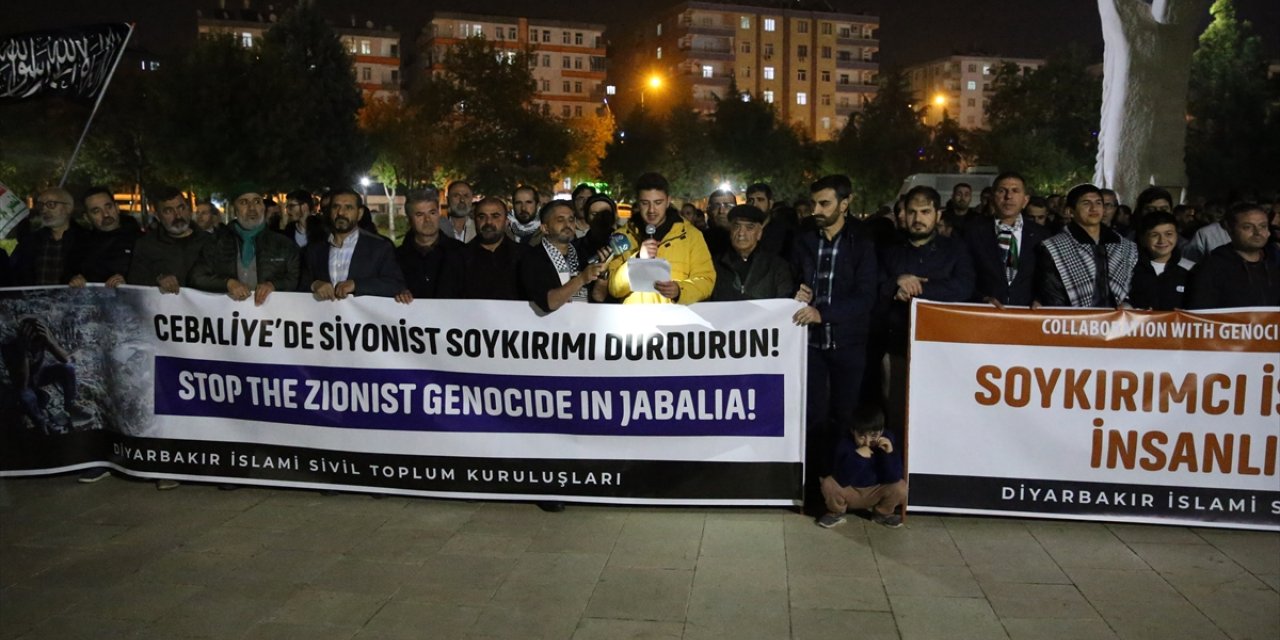 Diyarbakır'da İsrail'in Filistin'e yönelik saldırıları protesto edildi