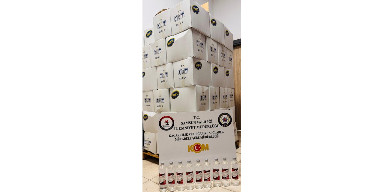 Samsun'da 1070 litre etil alkol ele geçirildi