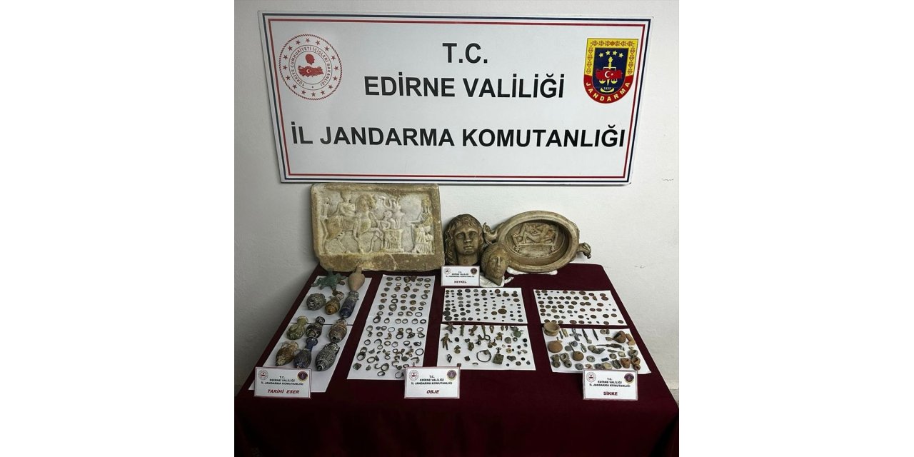 Edirne'de tarihi eser operasyonunda 2 şüpheli gözaltına alındı