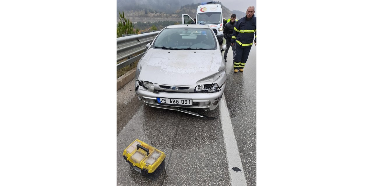 Tokat'ta cip ile otomobilin çarpıştığı kazada 2 kişi yaralandı