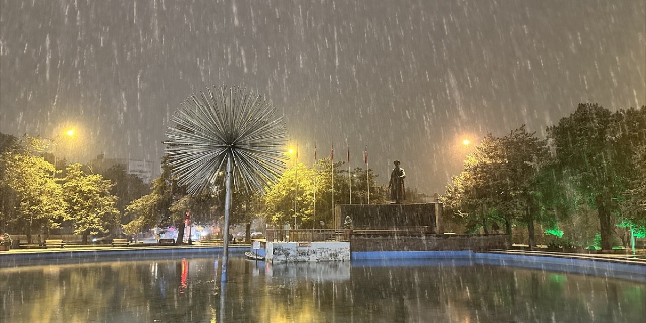 Erzurum'da kar etkili oldu