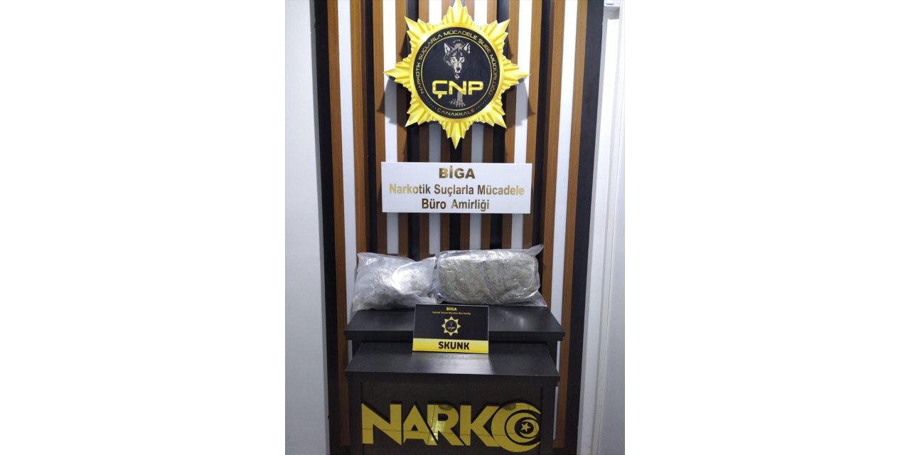 Çanakkale'de 1 kilogram 682 gram skunk ele geçirildi