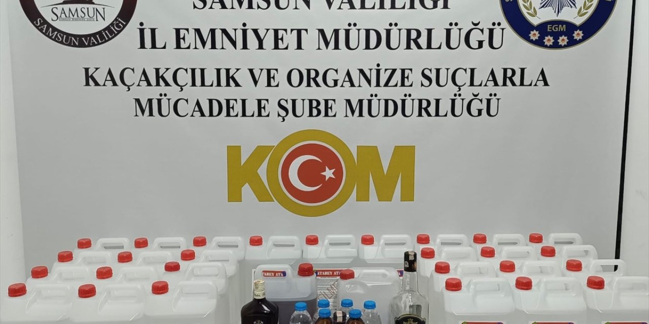 Samsun'da 130 litre etil alkol ele geçirildi