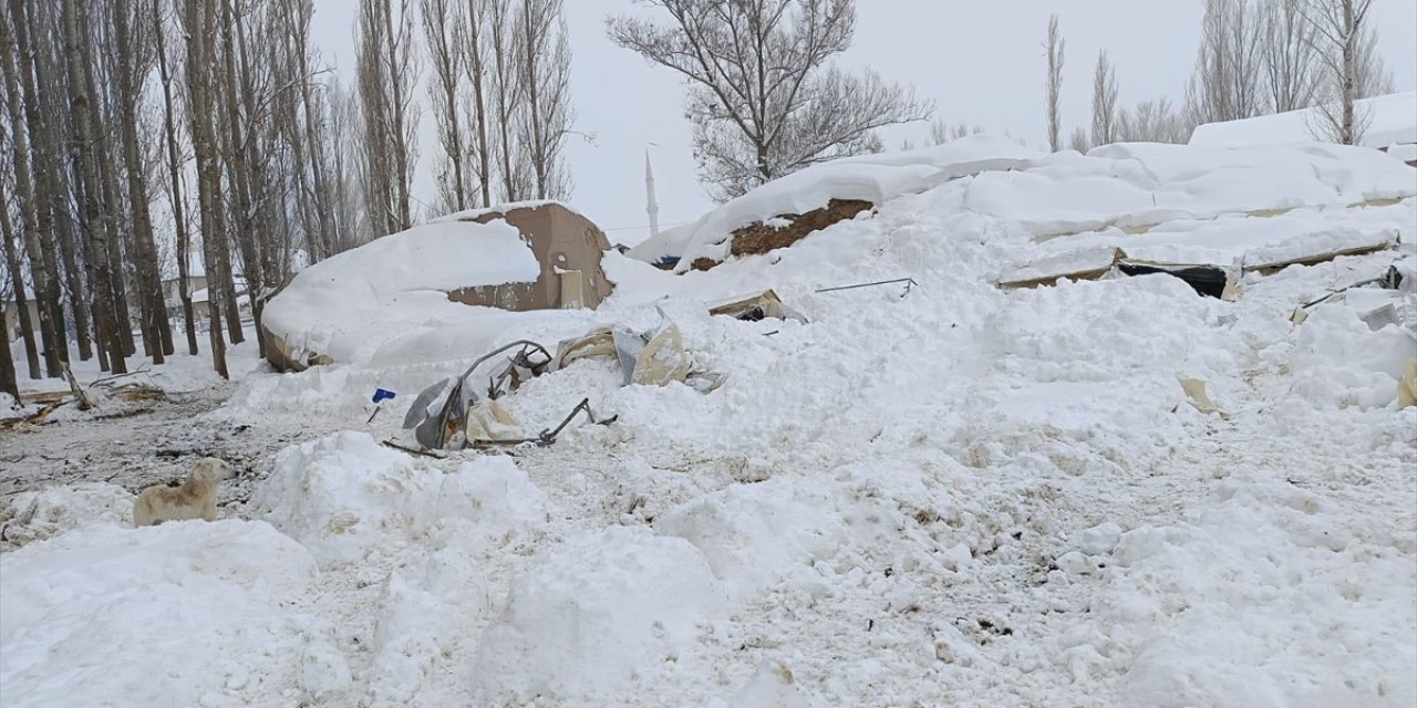 Bayburt'ta kar nedeniyle ağılın çatısının çökmesi sonucu 20 küçükbaş hayvan telef oldu