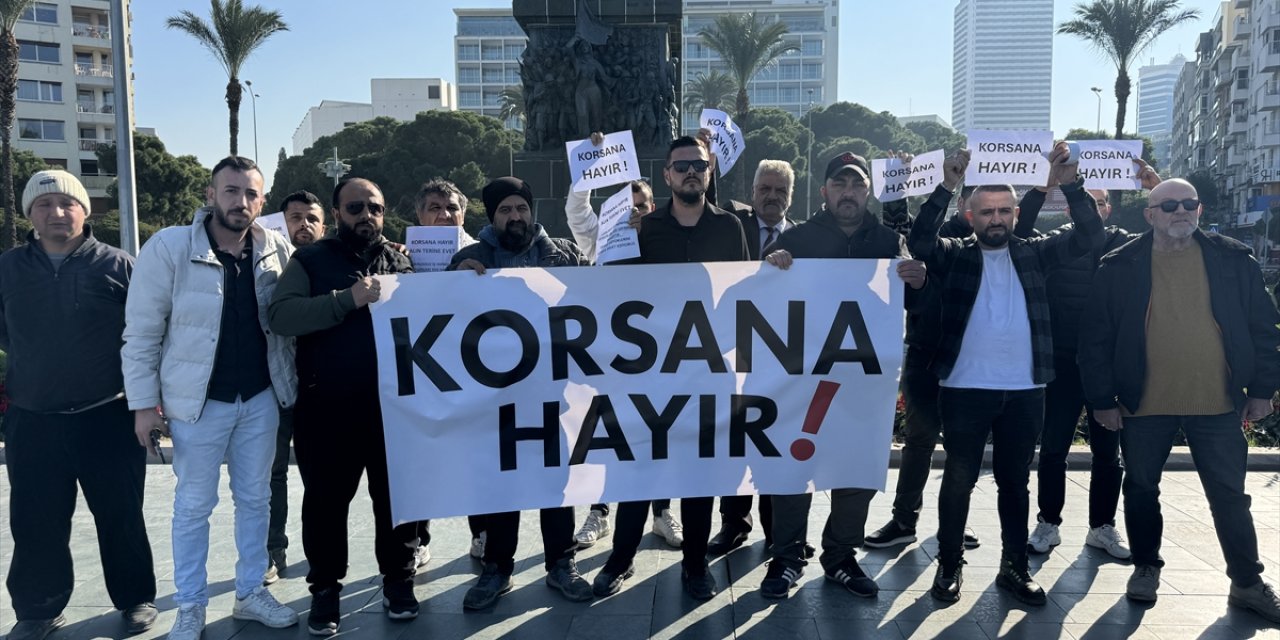 İzmir'de taksicilerden korsan taksiciliğe konvoylu tepki