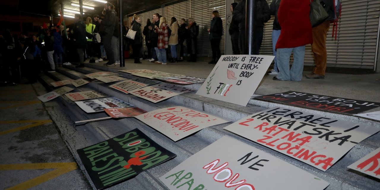 Hırvatistan'da İsrail'in Gazze'ye saldırıları protesto edildi