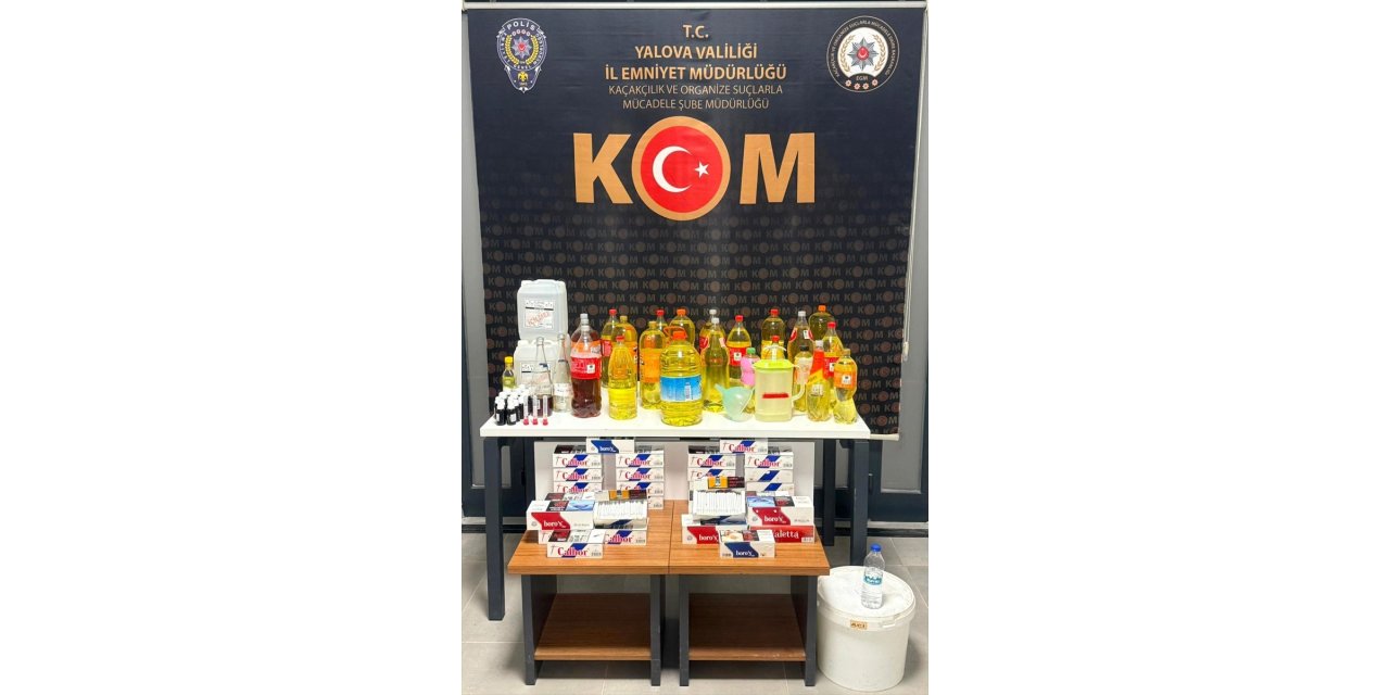 Yalova'da 70 litre sahte alkol ele geçirildi