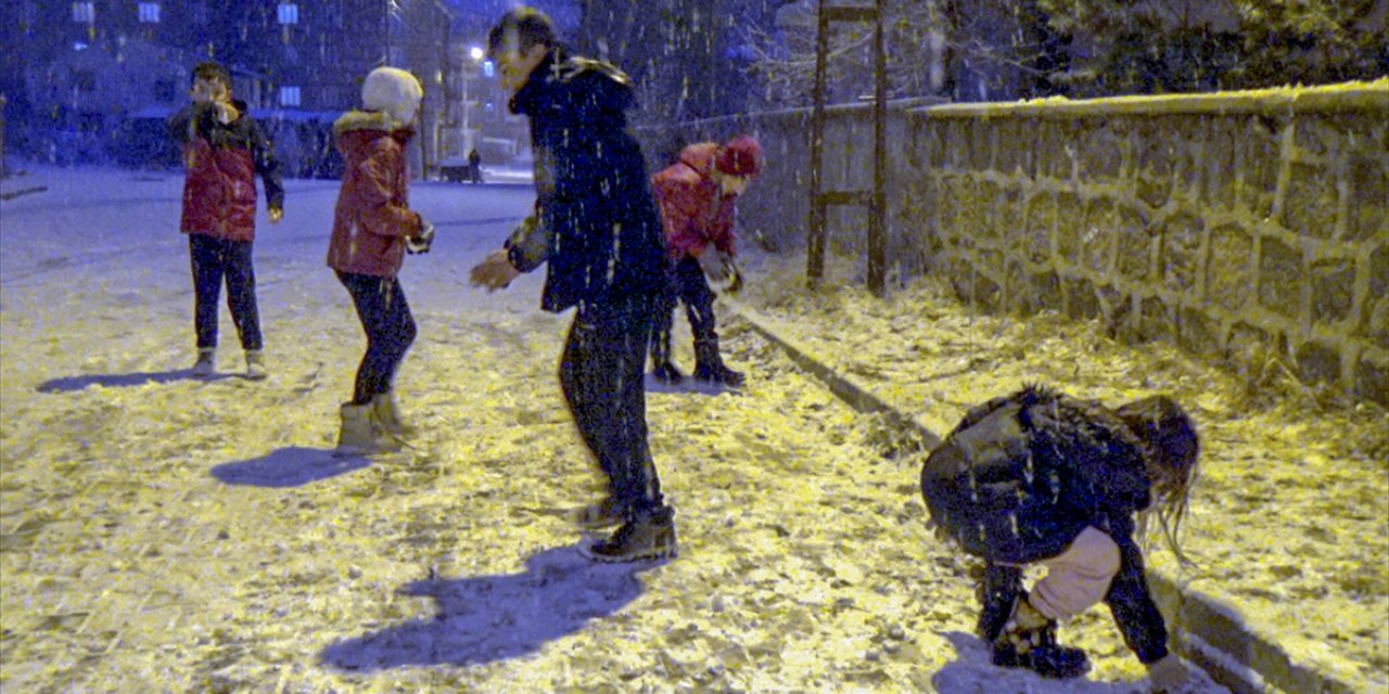 Kars'ta kar yağışı etkili oldu