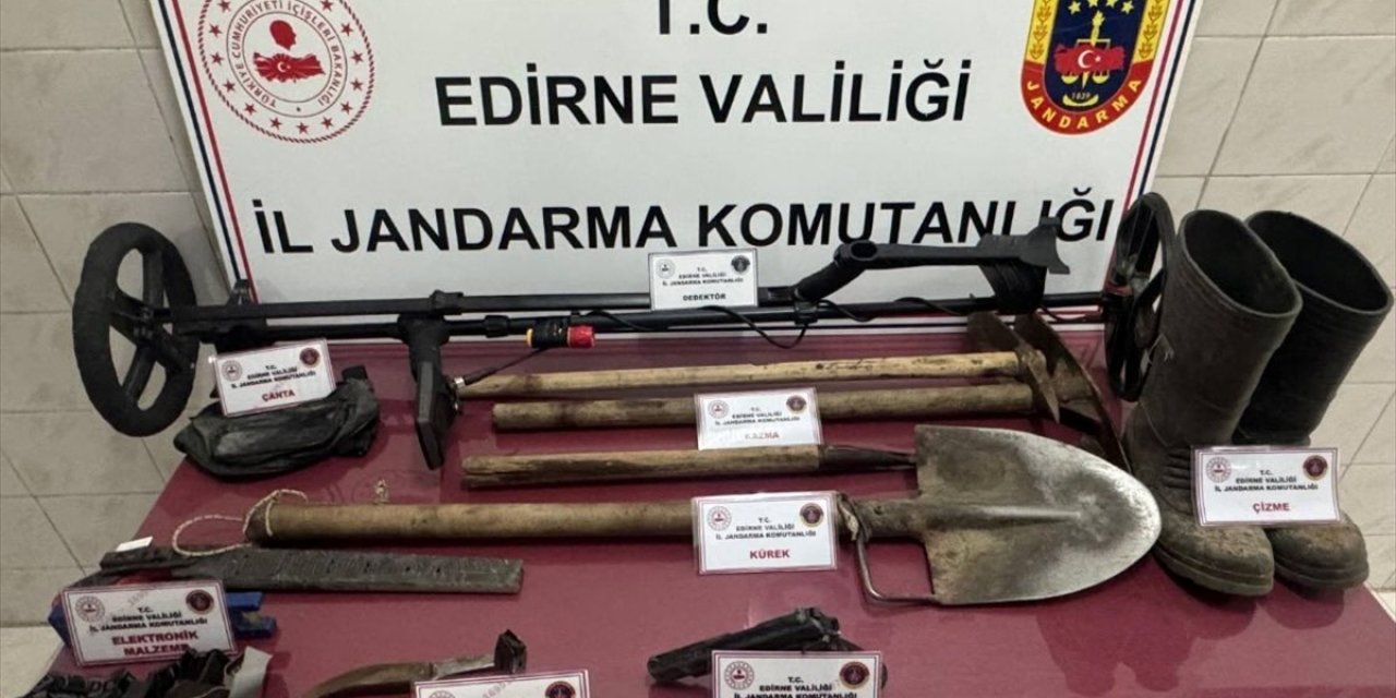 Edirne'de karı koca kaçak kazı yapan şüpheliler yakalandı