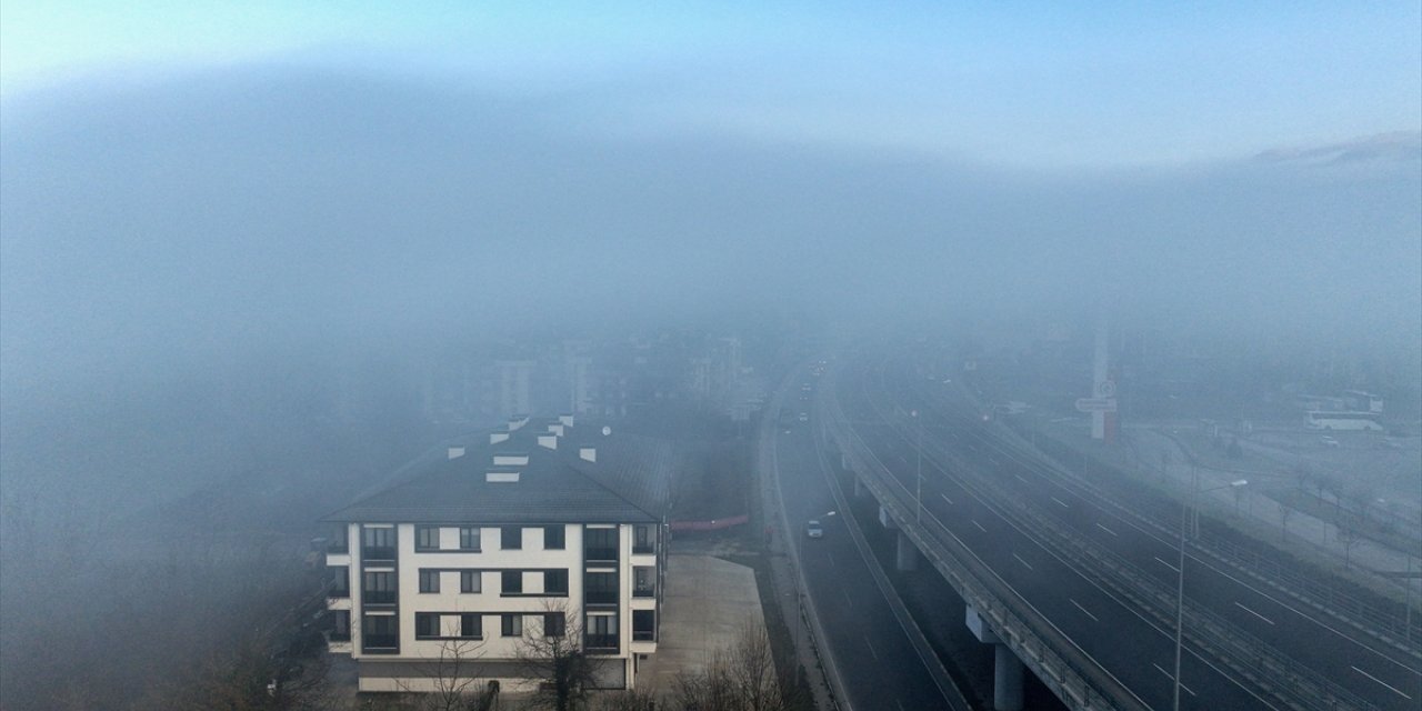 Düzce Ovası sisle kaplandı