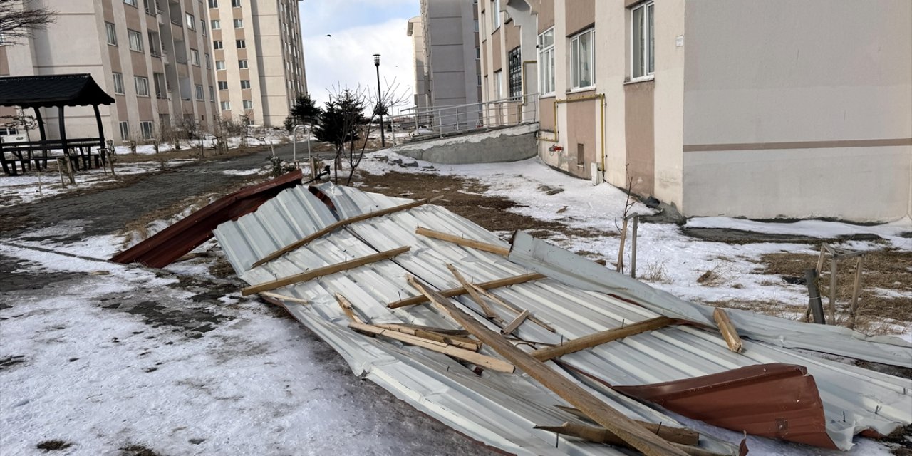 Ardahan'da fırtına çatıları uçurdu