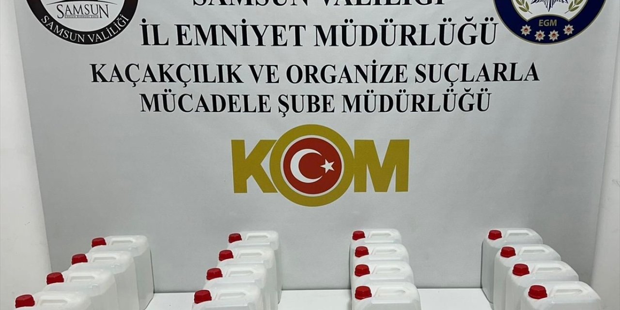 Samsun'da sahte içki operasyonunda 2 şüpheli yakalandı