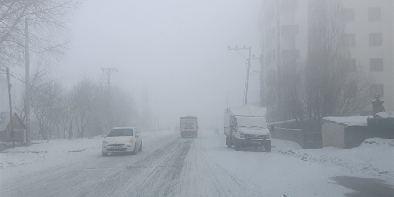 Kars ile Ardahan'da kar ve sis etkili oldu