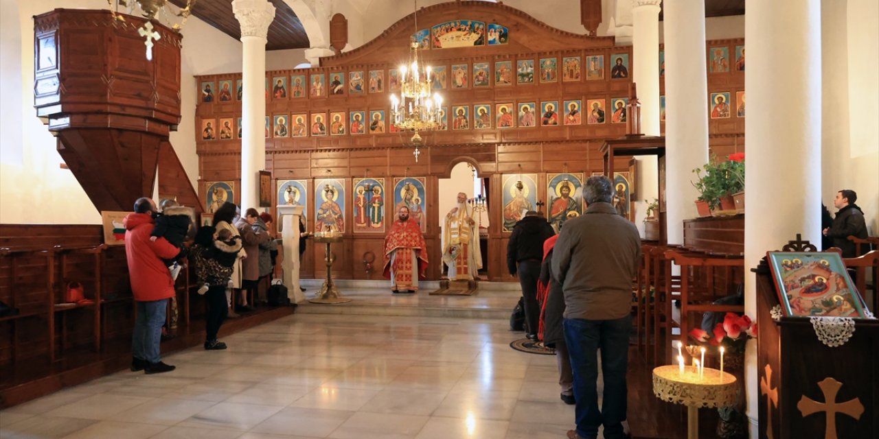 Edirne'deki Bulgar Ortodoks Kilisesi'nde Noel ayini yapıldı