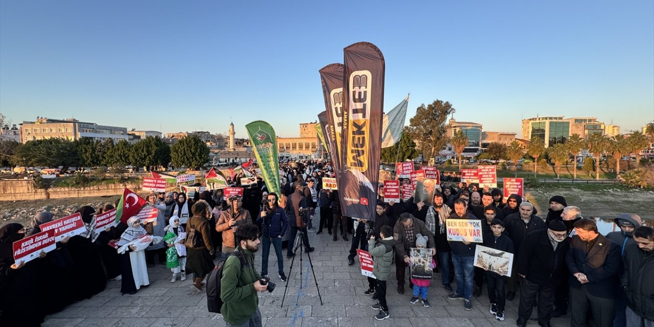 Adana'da İsrail'in Filistin'e yönelik saldırıları protesto edildi