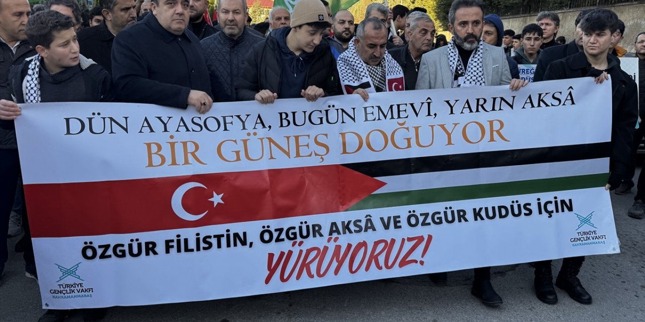 Kahramanmaraş'ta Filistin'e destek yürüyüşü düzenlendi