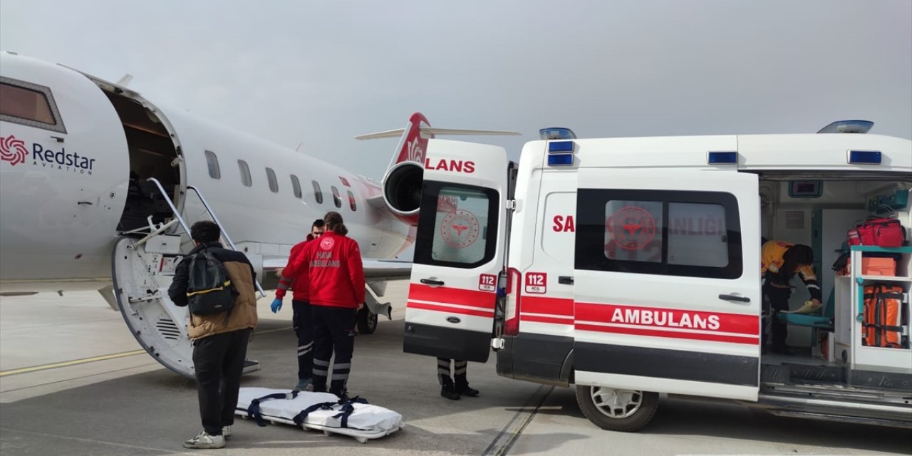 Ambulans uçak 6 yaşındaki hasta çocuk için havalandı