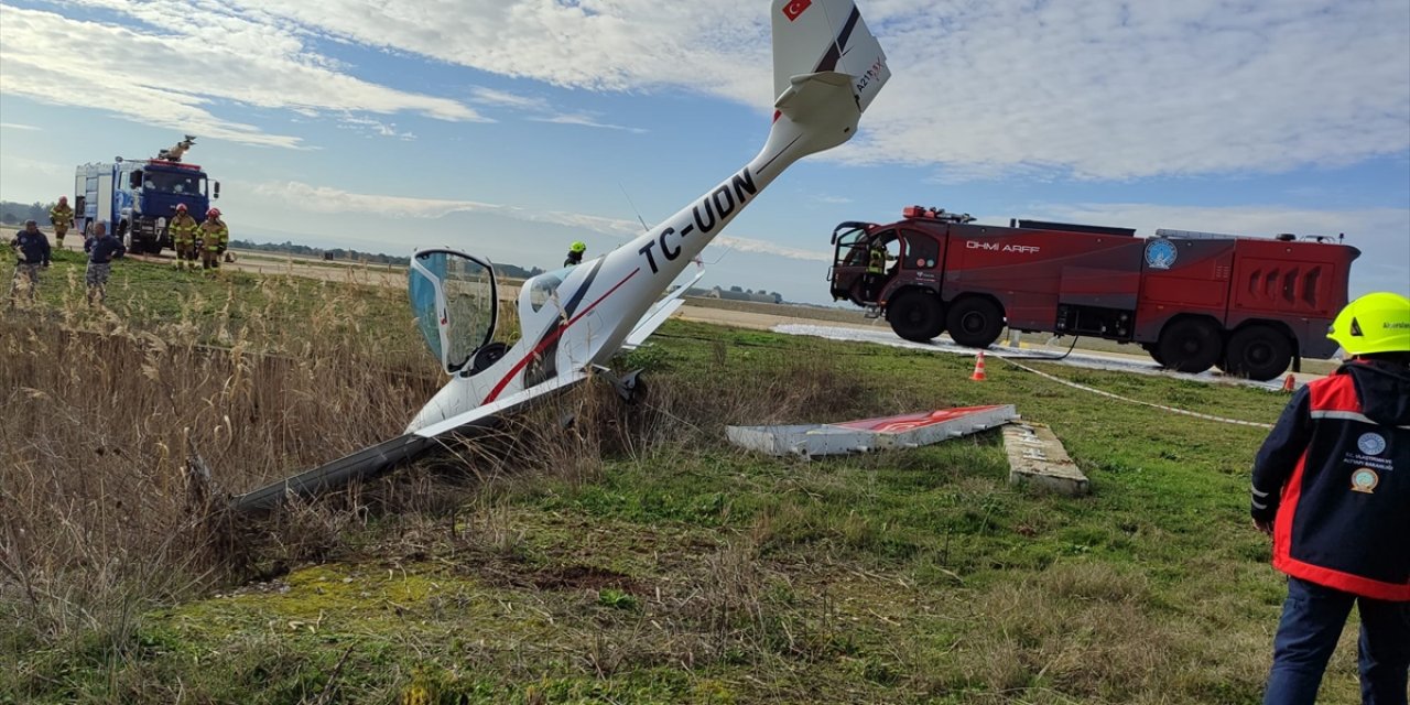 Bursa’da pistten çıkan eğitim uçağının pilotu yaralandı