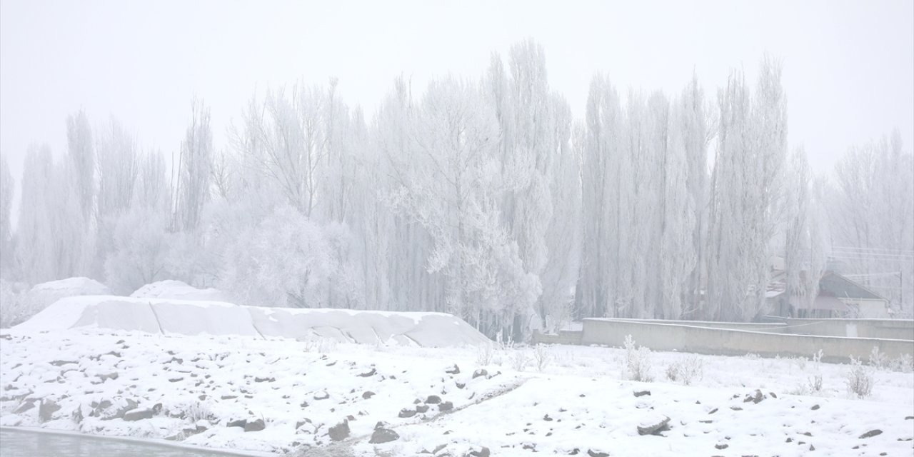 Ağrı'da soğuklar nehir ve dereleri dondurdu