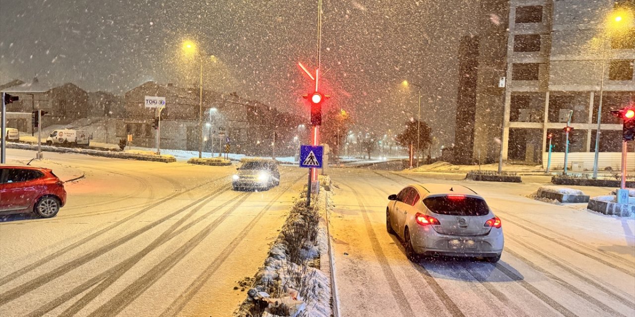 Erzurum'da kar yağışı ve tipi etkili oldu