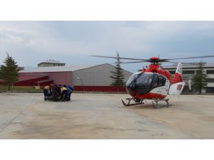 Ambulans helikopter kaymakam için havalandı