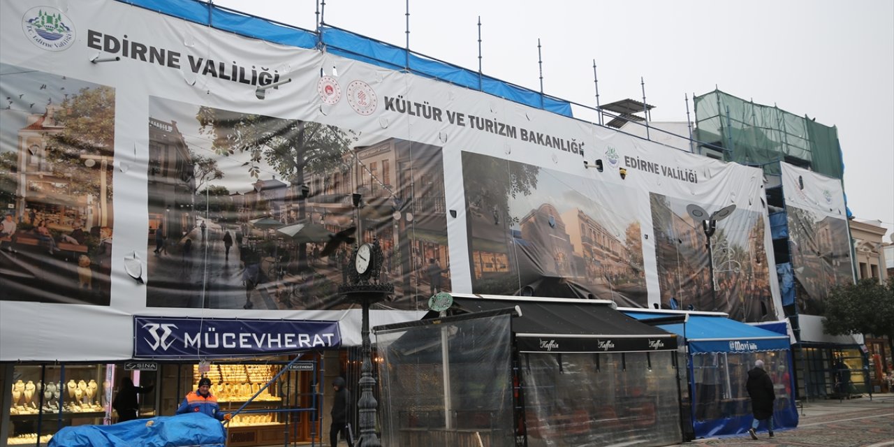 Edirne merkezindeki sokak sağlıklaştırma projesinde çalışmalar sürüyor