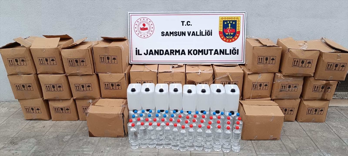 Samsun'da bir depoda 755 litre etil alkol ele geçirildi