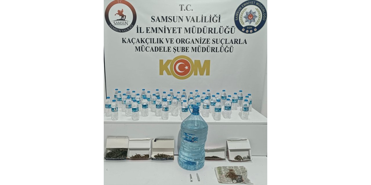 Samsun'da evinde sahte içki ele geçirilen zanlı gözaltına alındı