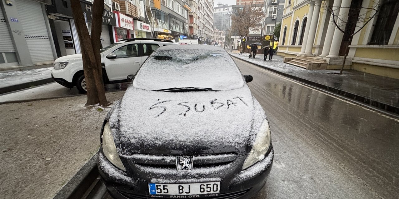 Samsun'da kar yağışı etkili oluyor