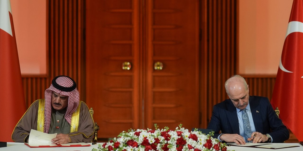 Bahreyn Temsilciler Meclisi Başkanı Al Musalam, TBMM Başkanı Kurtulmuş'la ortak basın toplantısında konuştu: