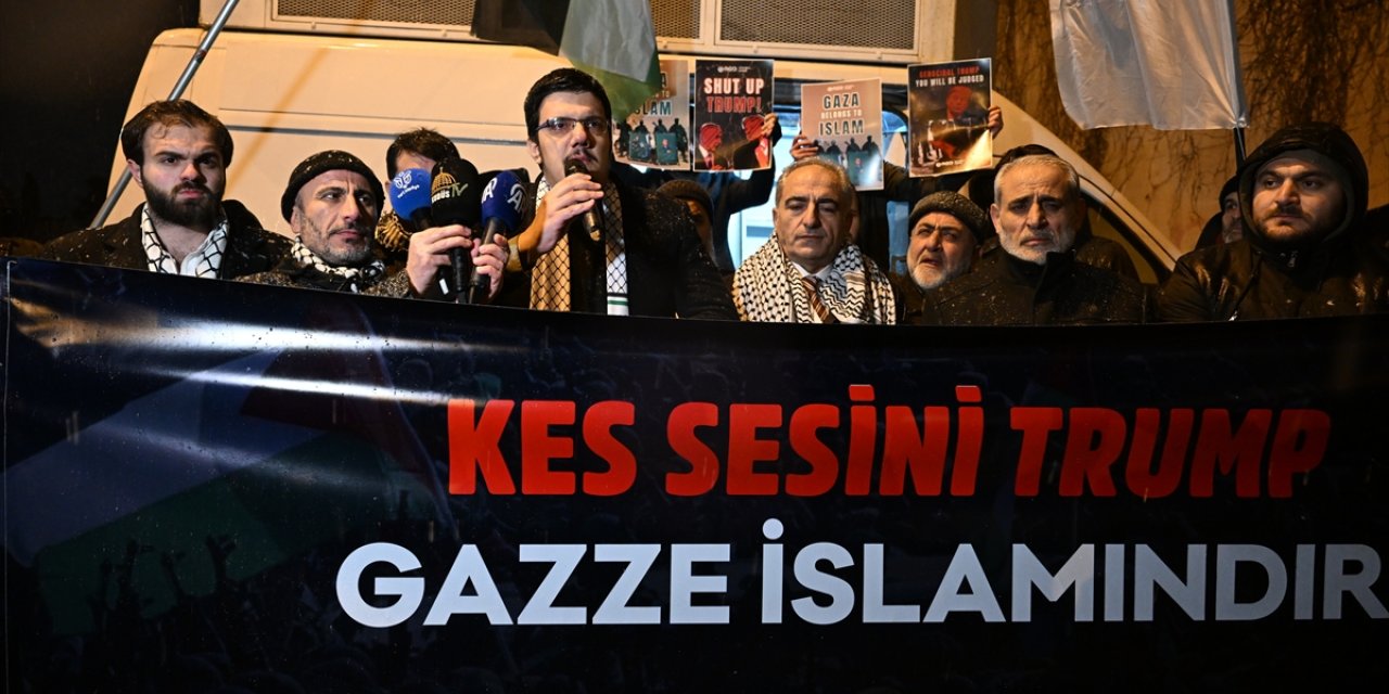 Anadolu Gençlik Derneğinden ABD'nin İstanbul Başkonsolosluğu önünde protesto
