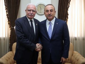 Dışişleri Bakanı Çavuşoğlu, Filistinli mevkidaşı Maliki ile bir araya geldi