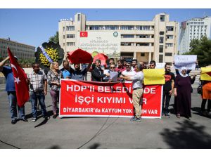 HDP'li belediyelerin işten çıkardığı işçilerden protesto