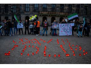 Hollanda'da "İdlib'i kurtar" gösterisi