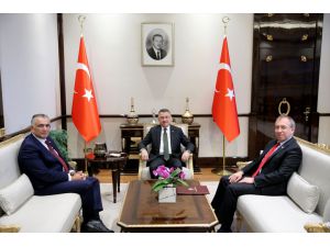 Fuat Oktay, KKTC Milli Eğitim ve Kültür Bakanı Çavuşoğlu'nu kabul etti