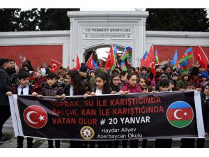 Haydar Aliyev Azerbaycan Okulu öğrencileri "Kanlı Ocak" kurbanlarını andı