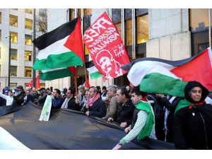 Brüksel'de ABD'nin sözde Orta Doğu barış planı protesto edildi