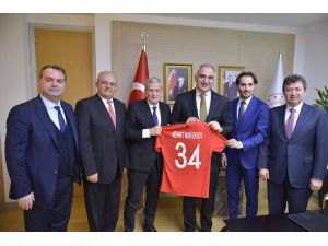 TFF heyetinden Kültür ve Turizm Bakanı Mehmet Nuri Ersoy'a ziyaret