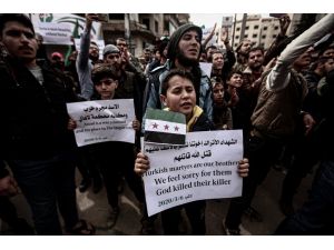 İdlib’de Türkiye’ye destek gösterisi
