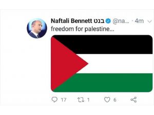 İsrail Savunma Bakanının ele geçirilen Twitter hesabından "Filistin'e özgürlük" mesajı