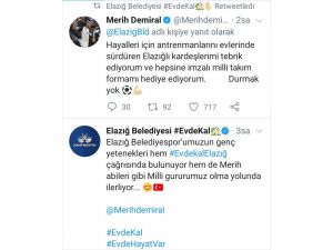 "Evde kal Elazığ" klibine milli futbolcu Merih Demiral'dan destek