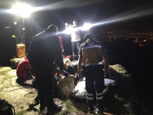 Kayseri'de kayalıklara sıkışan kişi kurtarıldı