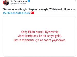 Sağlık Bakanı Koca'dan 23 Nisan'a özel çocuk üyelerden oluşan Bilim Kurulu videosu