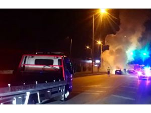Düzce'de seyir halindeki otomobilde yangın ve patlama