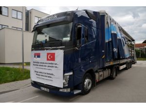 Cumhurbaşkanı Erdoğan'ın talimatıyla hazırlanan tıbbi yardım tırı Sancak bölgesine ulaştı