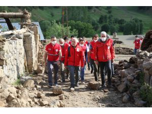Türk Kızılay Genel Başkanı Kerem Kınık deprem bölgesinde incelemelerde bulundu: