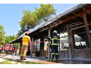 Çanakkale Orman Bölge Müdürlüğüne ait eğitim merkezinde yangın